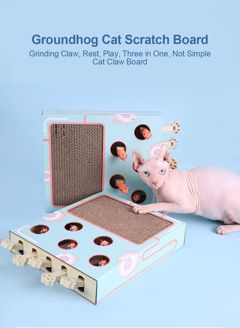 كيدل لعبة القط التفاعلية لعبة الخدش القط لوحة الخدش القط ضرب لعبة الخلد متعددة الوظائف (لعبة القط ذات الثقب الخمس) - Image 3