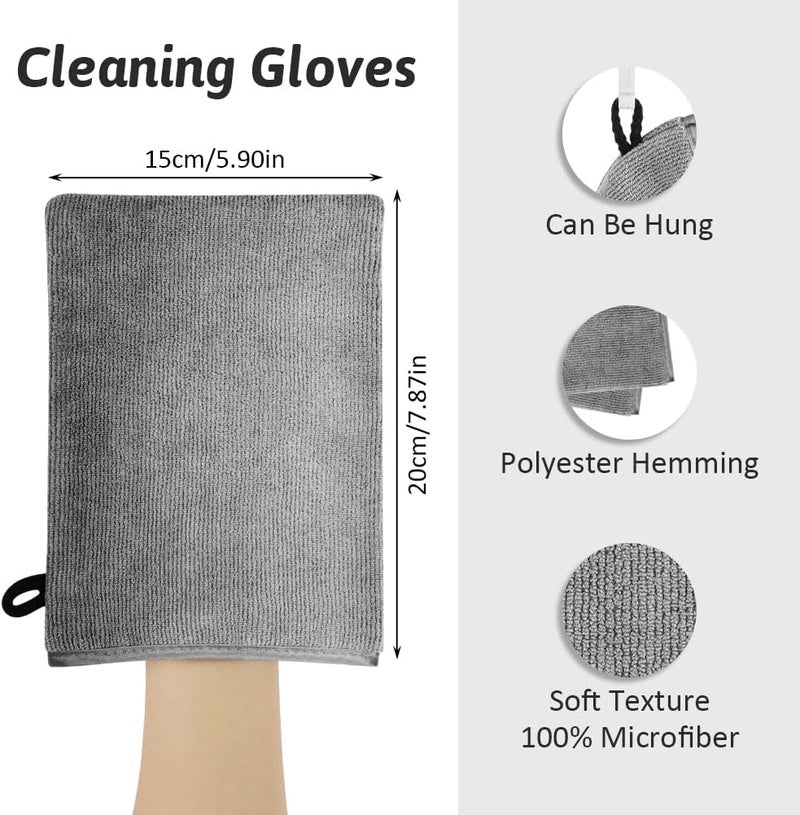 HOTUT 8 Pack Microfiber Body Wash Mitts, 15x20 cm Flannels Soft Shower Face Mitts, Face Cleansing Mitts, Soft Face Mitten, Bath SPA Cloth, Reusable Makeup Remover Mitt Gloves (White, Gray) Cost effective fine quality - Image 2