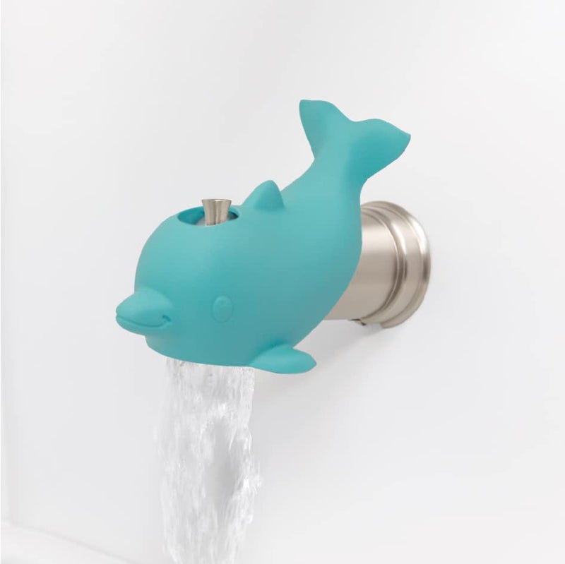 نوبي Bathtub Safety Spout Guard - Compatible with Most Standard Faucets - Bath Toys - Dolphin - Image 2