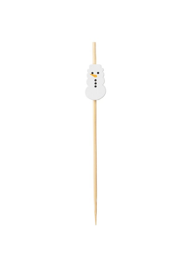 Restaurantware 3.5 Inch Christmas Skewers, 1000 Disposable Christmas Appetizer Picks - Snowman Design, Sturdy, White Bamboo Holiday Toothpicks, For Appetizers Or Garnishes  - Image 1