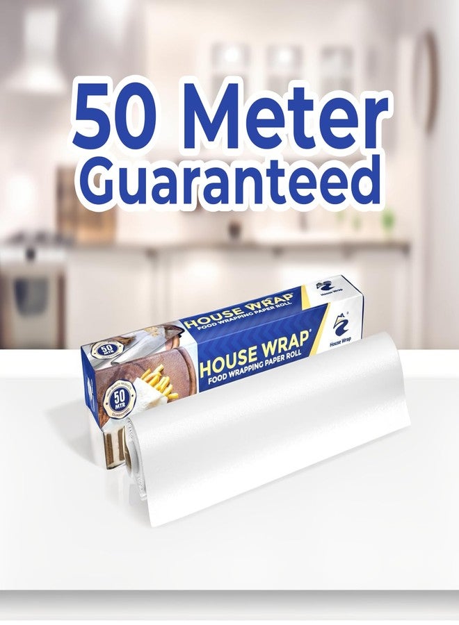 House Wrap 50 Meters Food Wrapping Paper - Premium Non-Stick Butter Paper Roll | Family Pack Food Wrapping Paper | Chemical Free,Oil Proof, Non Stick Paper - Image 3