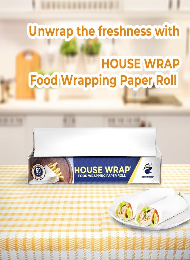 House Wrap 50 Meters Food Wrapping Paper - Premium Non-Stick Butter Paper Roll | Family Pack Food Wrapping Paper | Chemical Free,Oil Proof, Non Stick Paper - Image 2