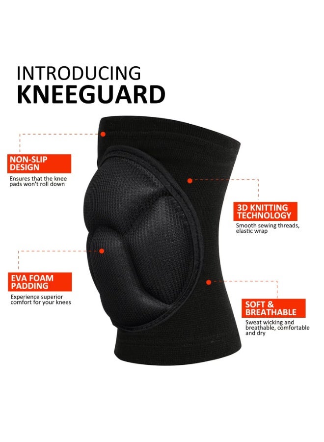 Bukela Knee Pads for Women & Men, Basketball Knee Pads Volleyball Knee Pads for Women Men, Wrestling Knee Pads Wrestling Gear, Crash Pad Snowboarding Gear Knee Protector with Thick EVA Foam Padding, Outdoor Sports Kneeling Pads - Image 3