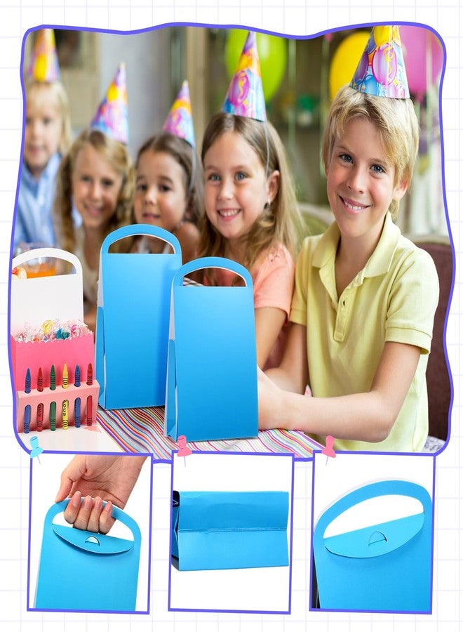 Marspark 12 Pack Crayon Gift Bags with Crayon Holder, DIY Paper Gift Boxes Art Crafts for Birthday Party Decorations Baby Shower Decor Supplies(Blue - Image 4
