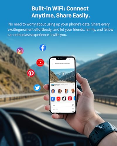 KAWA 2K Dash Cam for Cars with Voice Control - Stealth Display Tiny Dashcam Front Included 32GB Micro SD Card, Super Night Vision, 1296P QHD, G-Sensor, Built in WiFi & App Car Camera - Image 5