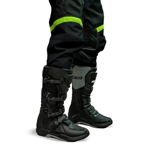 Raida Trailcraft Off-Road Pants | Mx & Trail Ride | Lightweight | Abrasion-Resitant Fabric | Heat Sheild Panel | (XL, Black/Red), Men, Slim Fit - Image 2