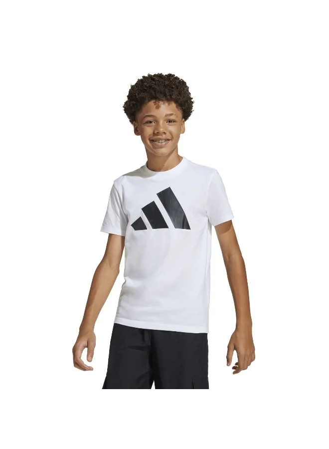 Adidas Adidas J Bl Tee 160 White Graphic Tee (Short Sleeve) T-Shirts For Kids