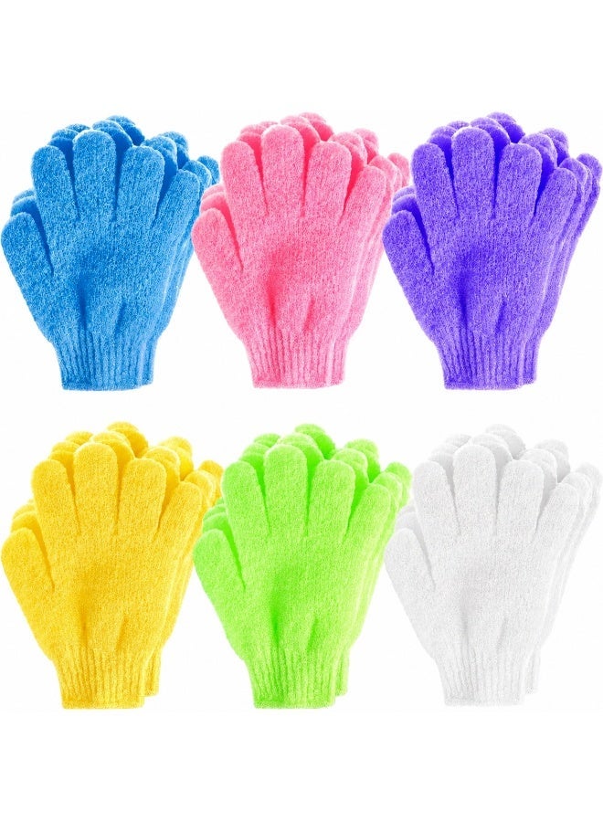 12 Pcs Exfoliating Gloves, Korean Exfoliating Mitt, Moroccan Body Scrub Mitt, Dead Skin Remover Bath Shower Exfoliator, Reusable Exfoliate Wash Cloth Loofah for Body Skin Care - Image 1