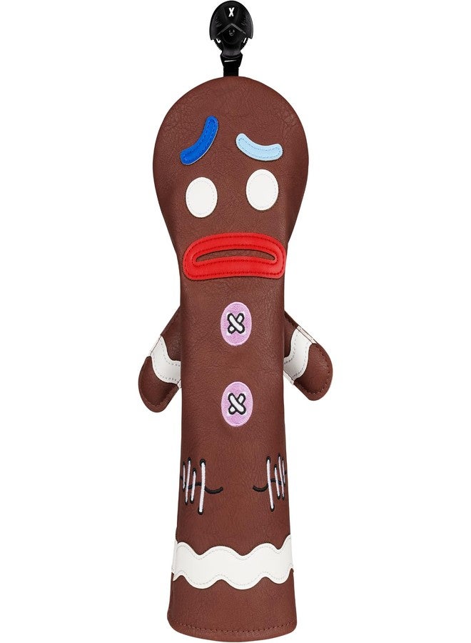 LZFAN Funny Golf Club Head Cover Driver Headcover Fairway Wood Headcover Hybrid Club Head Cover Dark Brown Monster Cookie (Fairway) - Image 1