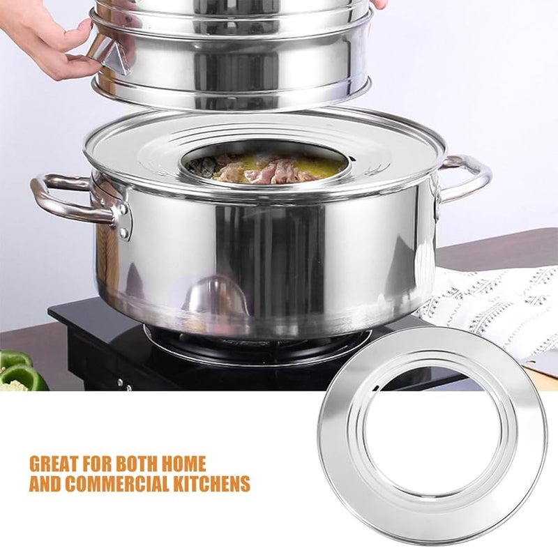 حلقة محول رف بخار من الفولاذ المقاوم للصدأ متعددة الوظائف للزلابية والخضروات واللحوم - Image 4