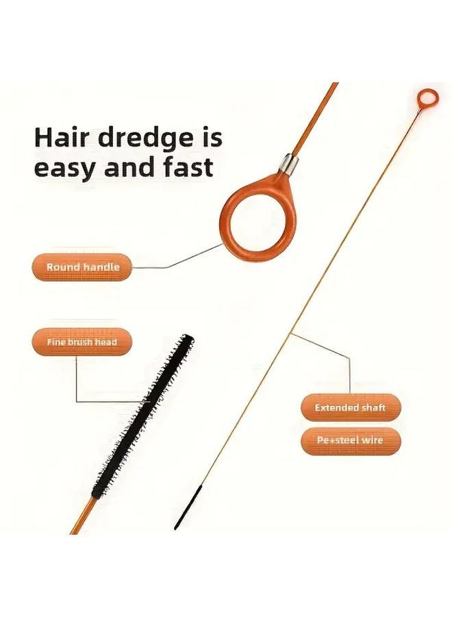 3 قطع خطاف تنظيف مصارف طويل جدًا من الفولاذ المقاوم للصدأ مع طلاء النايلون تصميم ثعبان مرن - Image 5