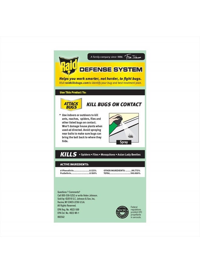 RAID رذاذ قاتل الحشرات للمنزل والحديقة، برائحة البرتقال 11 أونصة (عبوة من 1) - Image 2