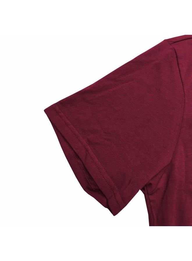 LOOKFACE Women Cotton Tees Cute Clothes Wine Red Small - Image 3