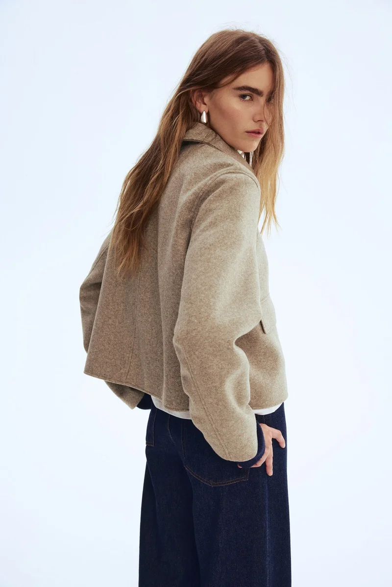 اتش اند ام جاكيت بياقة