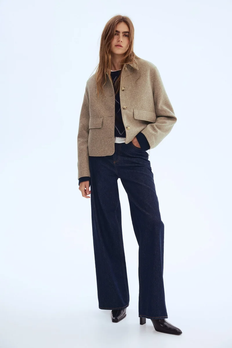 اتش اند ام جاكيت بياقة