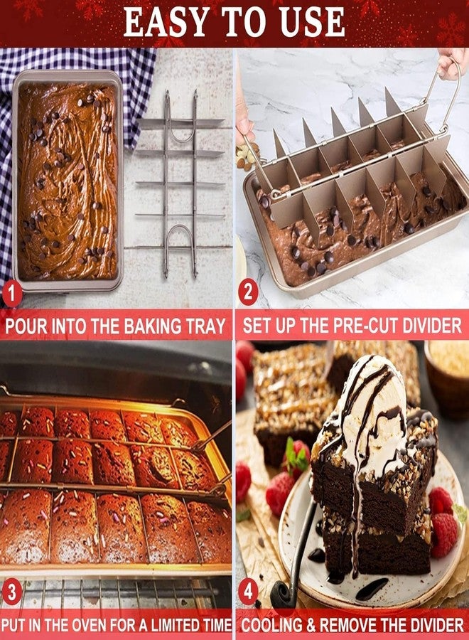 CAKE DECOR صينية براوني من CAKE DECOR، مصنوعة من الفولاذ الكربوني غير اللاصق، تصميم سهل الفك ومتين لتحضير براوني مثالي، وقوالب، وحلويات صغيرة (صينية براوني) - Image 3
