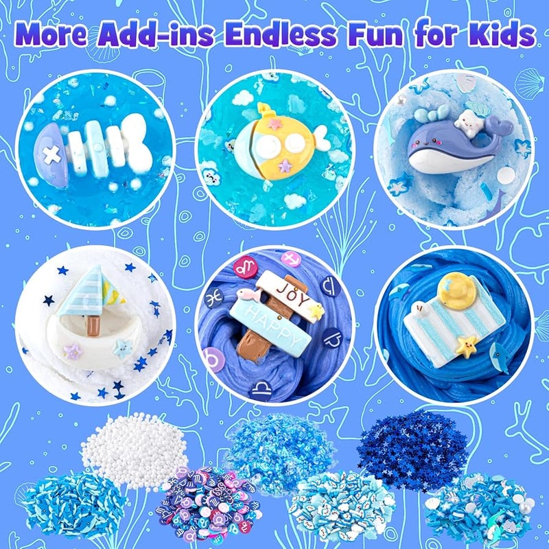 LAWOHO 6 Pack Slimes, Blue Slime Kit, Butter Cloud Slime for Boys Girls Ages 8-12,Toys for Girls and Boys, Slime Party Favors Goodie Bag Stuffers, 4 5 6 7 8 9 10 Year Old Girl Birthday Gift Cute Stuff - Image 2