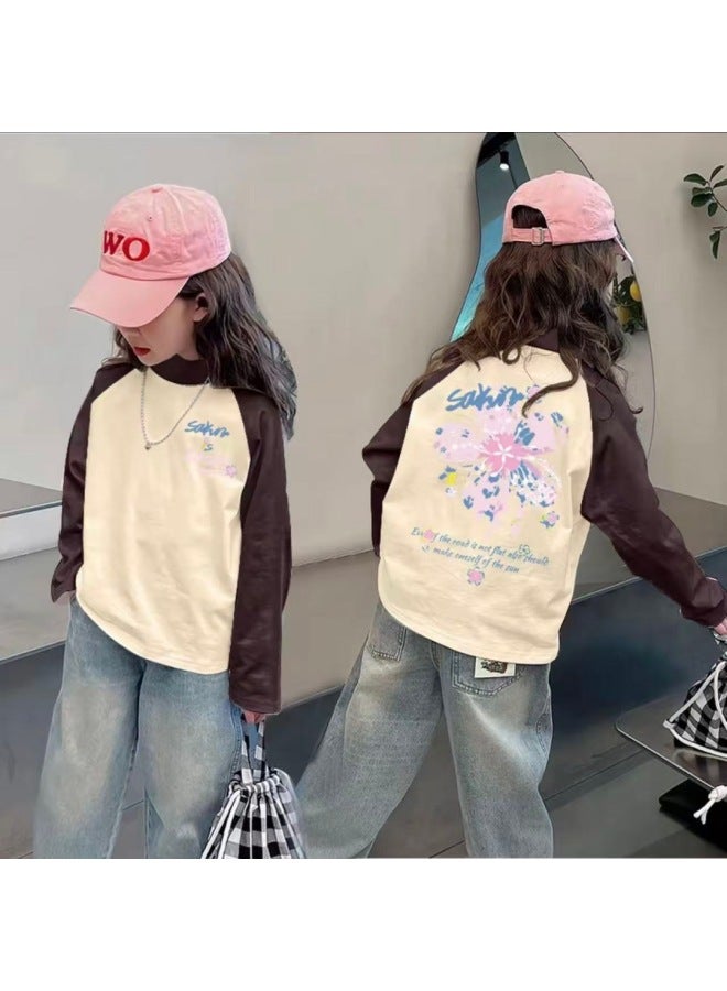 Girls' Thermal Base Layer Top Autumn And Winter New Style For Older Children, Half Turtleneck, Warm Inner Layer, Color-blocking Long Sleeves - Image 3