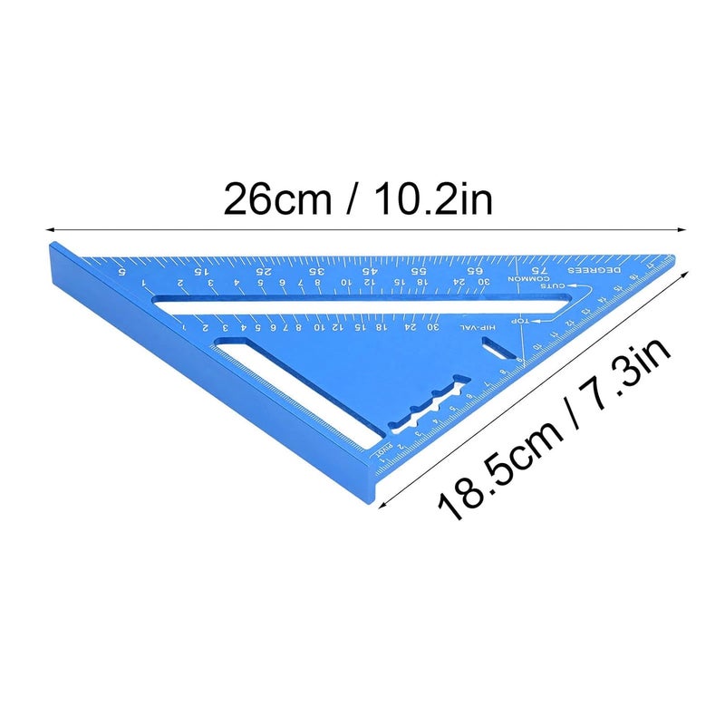 Aqxreight Aluminum Alloy Woodworking Ruler For Precise Measurements Blue - Image 5