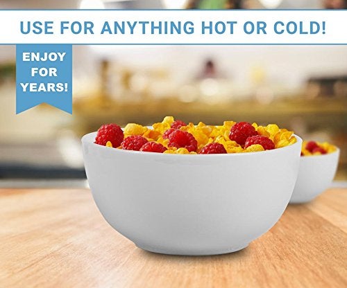 Klikel 8 Pack 18oz White Round Soup Bowls - 5.5-inch (18oz) Classic Solid Coupe Style Porcelain Dinnerware - Large Bowl For Noodle Pasta Cereal Salad - Image 5