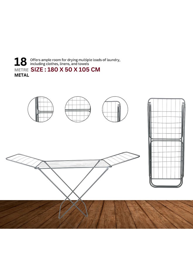 Feelings- Cloth Dryer Stand Metal 18 Mtr, Open Size: 50x180x105Cm - Image 4