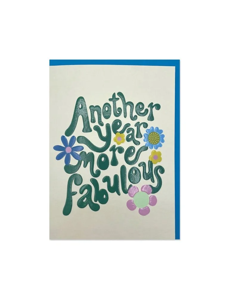 راسبيري بلوسوم Another Year More Fabulous Greeting Card