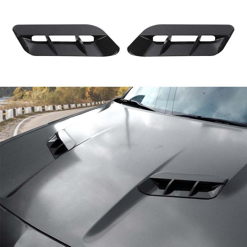 JWWY for Challenger Hood Air Conditioner Air Outlet Trim for 20152025 Dodge Challenger Accessories ABS Carbon Fiber 2pcs