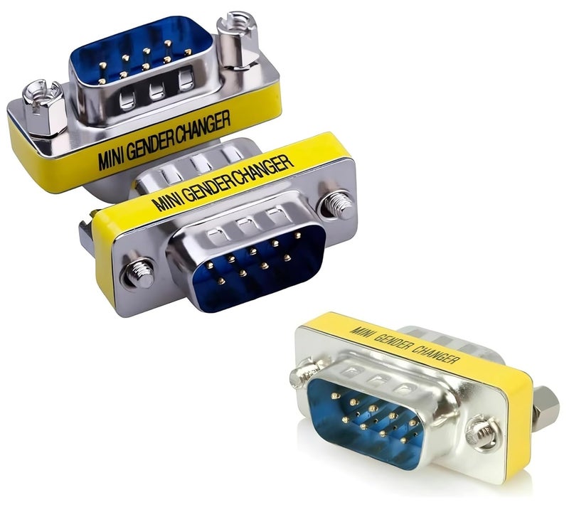 KNEUTRIX 9 Pin RS-232 DB9 Serial Gender Changer Coupler Adapter 3 (DB9 M/M (3 Pieces)) DB-9 Male to Male - Image 1