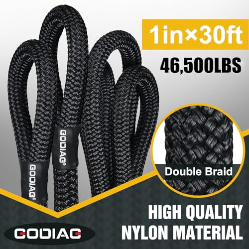 GODIAG 1"×30ft Kinetic Recovery Tow Rope (46500lbs) Heavy Duty Energy Rope with 2 Soft Shackles, 30% Elasticity Offroad Power Strap for Truck Jeep Car ATV UTV Tractor - Image 2