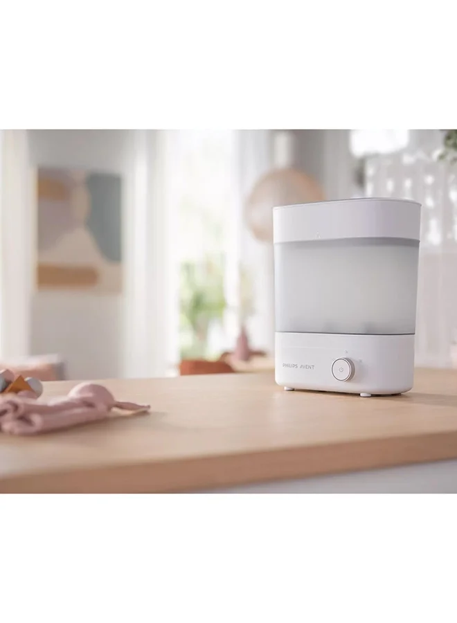 Philips Avent Premium Steam Sterilizer And Dryer | No.1 Brand Recommended By Moms Worldwide | Sterilize| Dry And Store | Removes 99.9% Of Bacteria| Chemicals Free| Capacity 6 Bottles/Teats/Accessories| Modular Space Saving Design I Stays Sterile Upto 24Hrs*