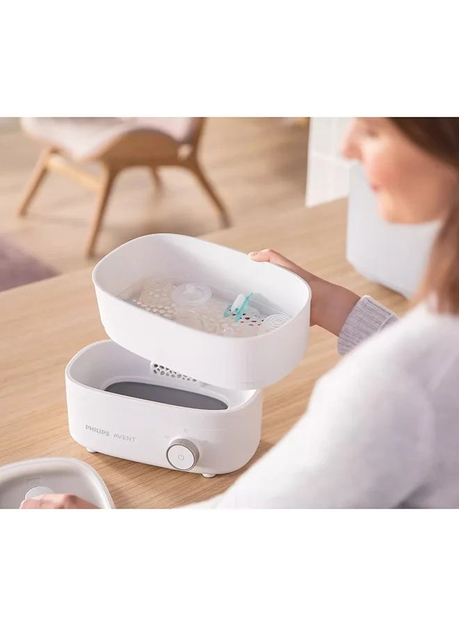 Philips Avent Premium Steam Sterilizer And Dryer | No.1 Brand Recommended By Moms Worldwide | Sterilize| Dry And Store | Removes 99.9% Of Bacteria| Chemicals Free| Capacity 6 Bottles/Teats/Accessories| Modular Space Saving Design I Stays Sterile Upto 24Hrs*