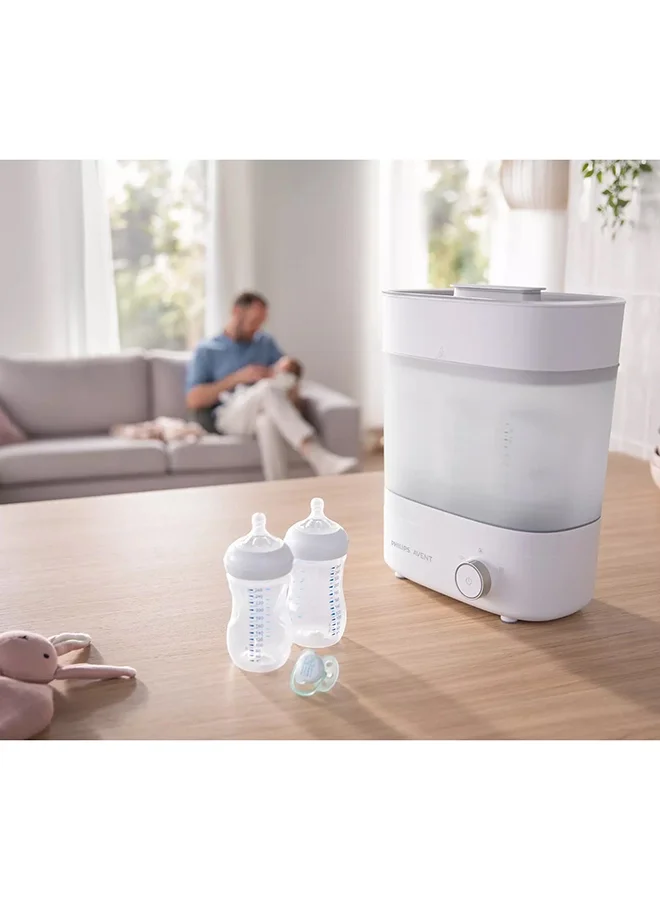 Philips Avent Premium Steam Sterilizer And Dryer | No.1 Brand Recommended By Moms Worldwide | Sterilize| Dry And Store | Removes 99.9% Of Bacteria| Chemicals Free| Capacity 6 Bottles/Teats/Accessories| Modular Space Saving Design I Stays Sterile Upto 24Hrs*