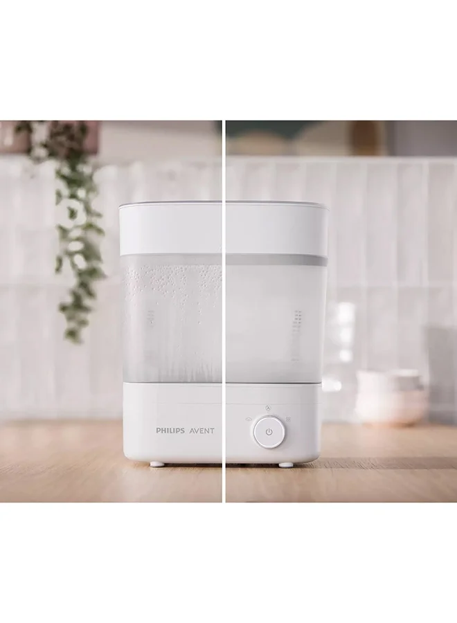 Philips Avent Premium Steam Sterilizer And Dryer | No.1 Brand Recommended By Moms Worldwide | Sterilize| Dry And Store | Removes 99.9% Of Bacteria| Chemicals Free| Capacity 6 Bottles/Teats/Accessories| Modular Space Saving Design I Stays Sterile Upto 24Hrs*