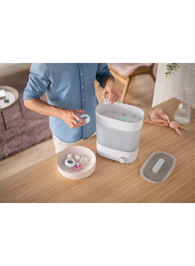 Philips Avent Premium Steam Sterilizer And Dryer | No.1 Brand Recommended By Moms Worldwide | Sterilize| Dry And Store | Removes 99.9% Of Bacteria| Chemicals Free| Capacity 6 Bottles/Teats/Accessories| Modular Space Saving Design I Stays Sterile Upto 24Hrs*
