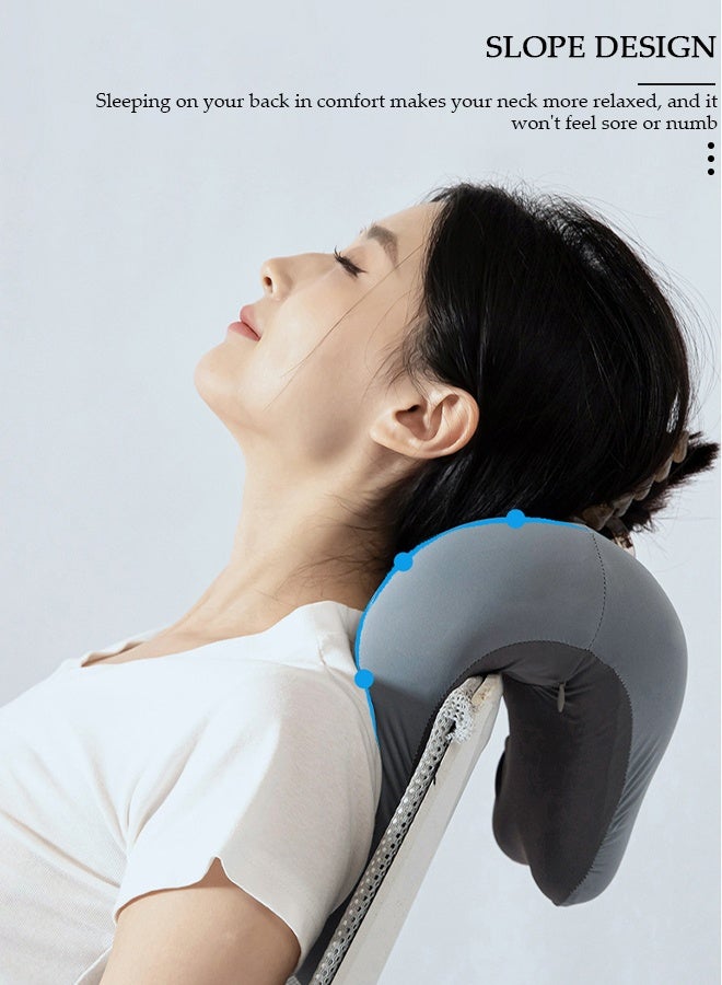 DUNISO Memory Foam Neck Support Pillow, Portable Desk Chair Pillow Office Headrest Cushion,Travel Head Pillow Working Nap Pillow, Detachable Multifunctional Neck Stretcher with Zipper naps, portable for office & travel - Image 4