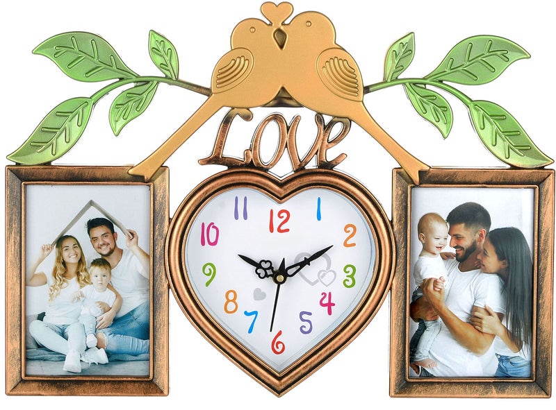 Harbour Analog Latest Stylish New Models Wall Clock with Photo Frames for Home Living Room Hall Bedroom (Size Height 29 CM X Width 49 CM)- Home Decor Big Size Wall Clock MZ 771 WL 4 - Image 3
