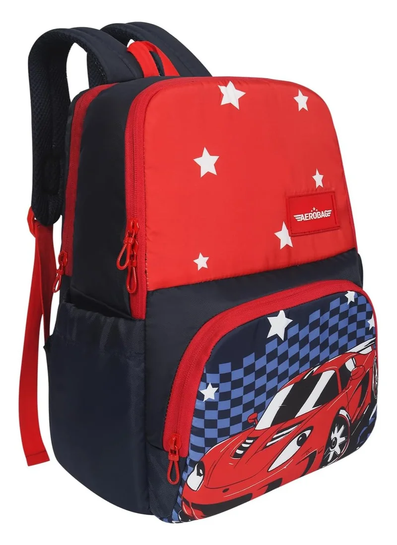 ايروباج AEROBAG Alpha 17 Ltrs Navy blue/Red Stylish & Trendy |Water Ressistant |School Backpack For Baby | Kids | Boys & Girls (1 to 3 Year)