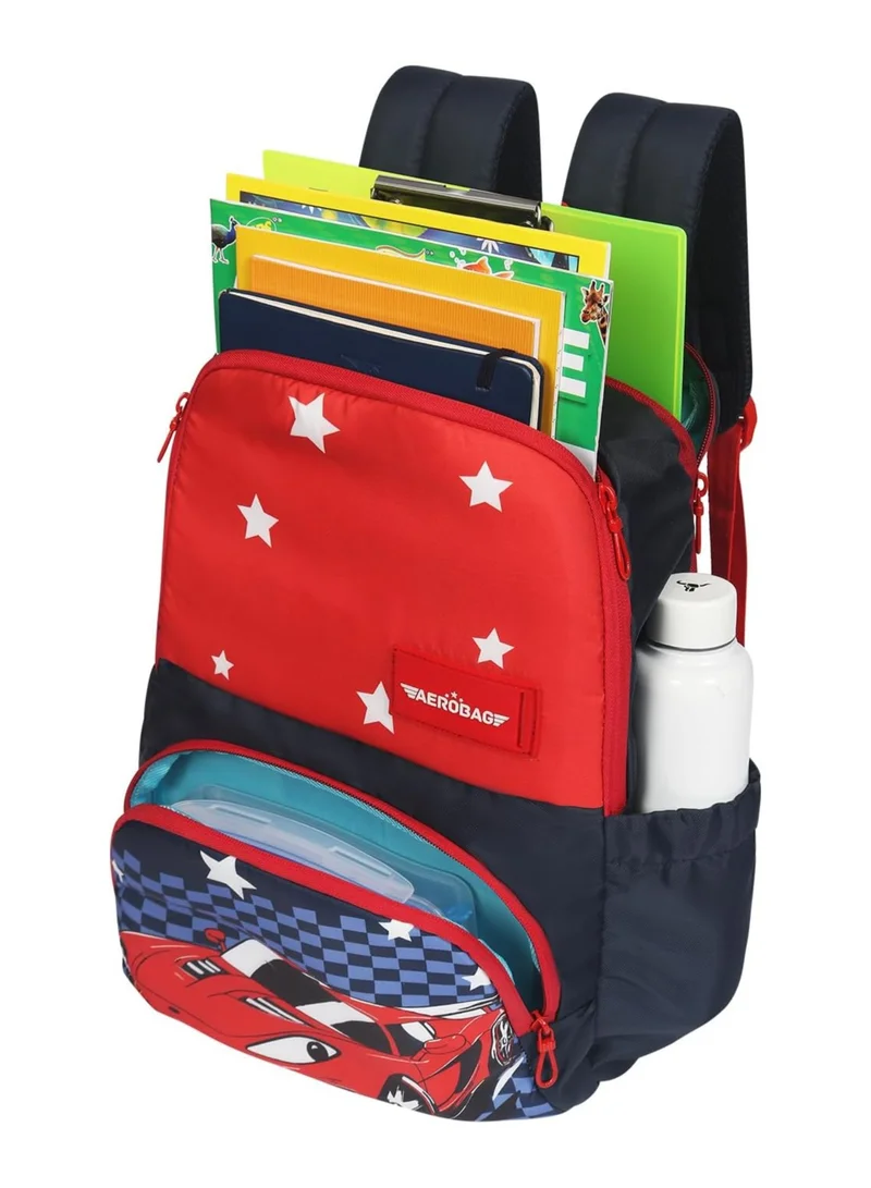 AEROBAG AEROBAG Alpha 17 Ltrs Navy blue/Red Stylish & Trendy |Water Ressistant |School Backpack For Baby | Kids | Boys & Girls (1 to 3 Year)