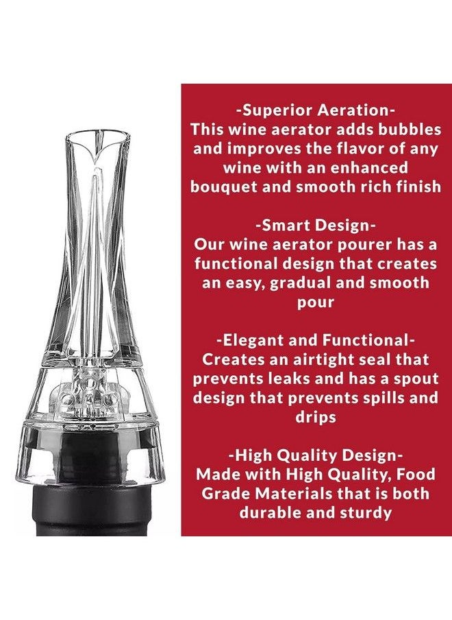 Skyway Products - Skyway Wine Aerator Pourer Spout Premium Professional Quality Instant Aerating No Spill Drip Decanter Spout Enhanced Rich Finish And Improved Flavor Fits Any Wine Bottle - Image 1