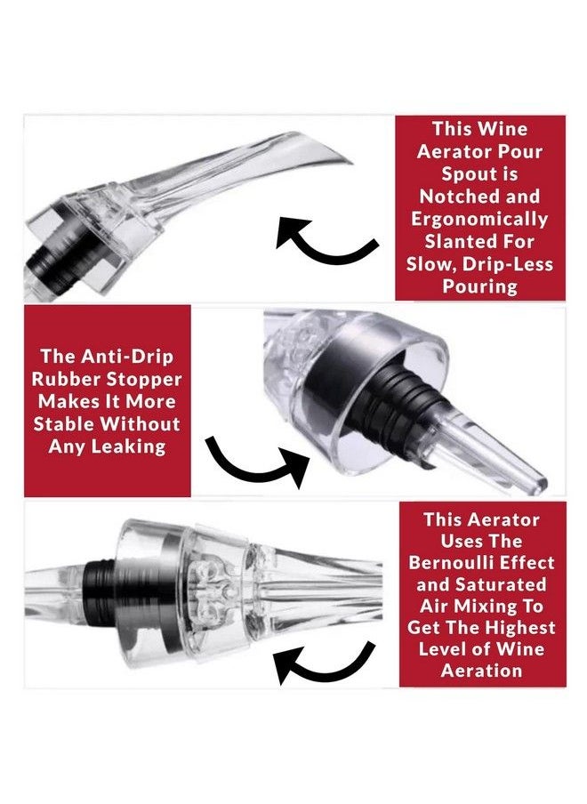 Skyway Products - Skyway Wine Aerator Pourer Spout Premium Professional Quality Instant Aerating No Spill Drip Decanter Spout Enhanced Rich Finish And Improved Flavor Fits Any Wine Bottle - Image 1