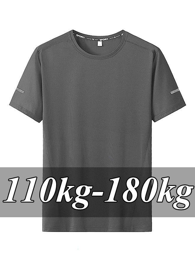 تي شيرت حجم كبير 7xl الرجال سريع الجافة الرجال جولة الرقبة XL قصيرة الأكمام تي شيرت حجم كبير - Image 1