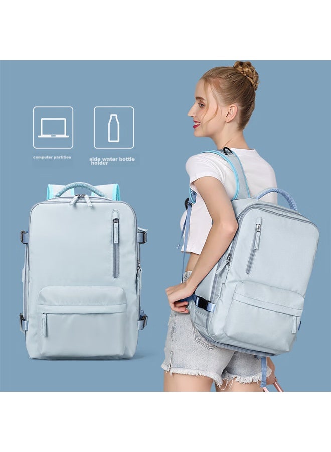 Landcase Backpack, Travel Bag For Women, Large Capacity, Shoulder Bag For Men, Short-trip Travel Bag, Multifunctional Laptop Bag, 5162 Light Blue, Large Size - Image 1