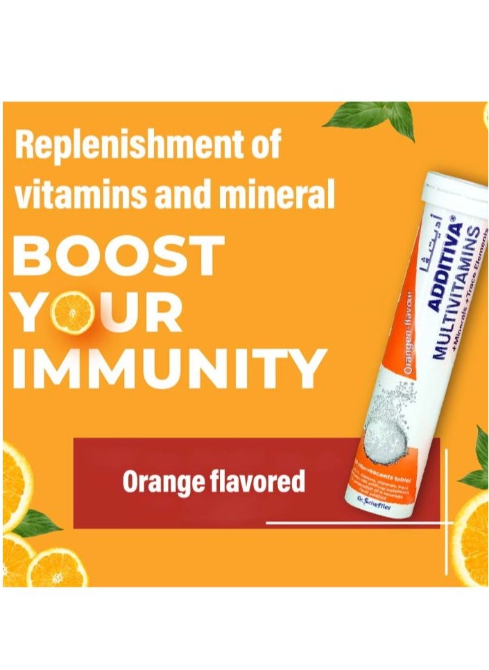 Additiva - Additiva Multivitamins + Minerals + Trace Elements Orange Effervescent Tablets 20's - Image 1