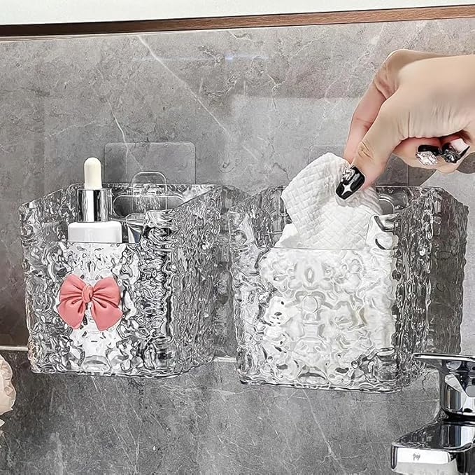 Wrixty Storage Box Can Be Hung in The Bathroom, Washstand, Storage Rack, Cotton Soft Towel, Facial Tissue, Toilet without Punching - Image 3