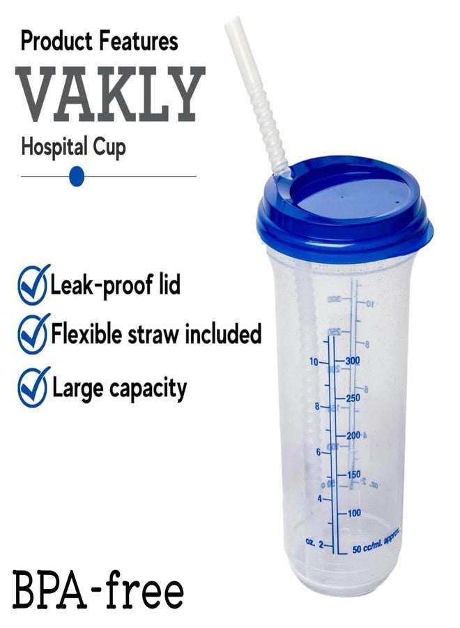 Vakly Hospital Carafe Water Tracking Thermos - 16 oz Graduated Capacity (Graduated up to 10 oz) Hot and Cold Refillable Water Bottle, Snap Lid with Flexible Straw - Image 2