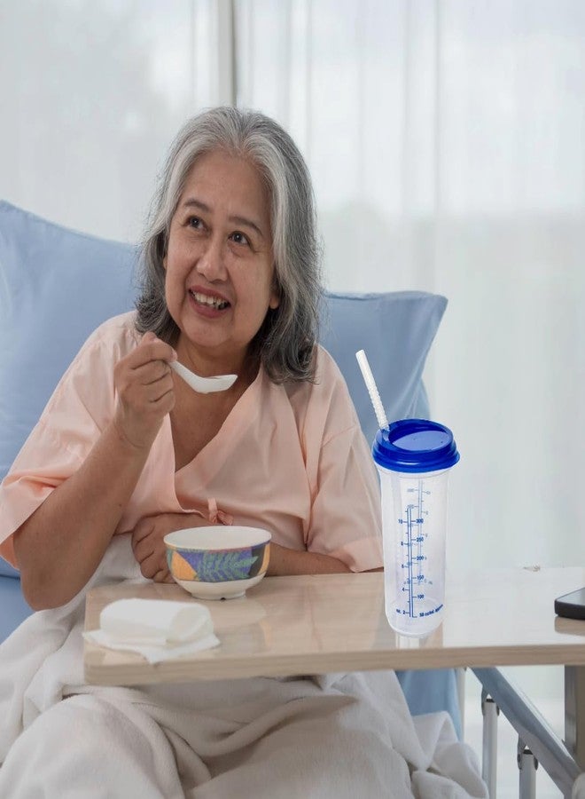 Vakly Hospital Carafe Water Tracking Thermos - 16 oz Graduated Capacity (Graduated up to 10 oz) Hot and Cold Refillable Water Bottle, Snap Lid with Flexible Straw - Image 3