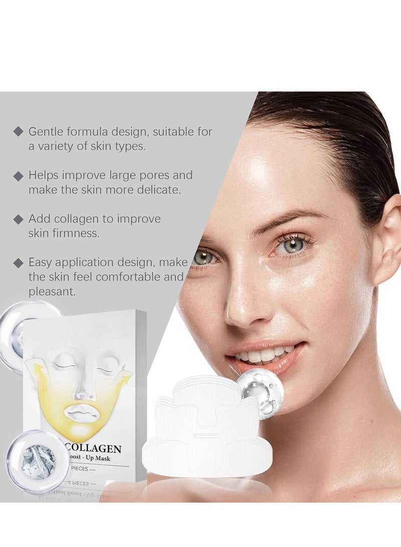 إيلهو قناع الكولاجين لشد الوجه - مدرب الخصر للوجه الكوري ، قناع رفع الريتينول بالكولاجين الأزرق 3 في 1 مع حزام الذقن ، أقنعة تعزيز الريتينول بالكولاجين العميق ، رفع V-Line (4 قطع) - Image 5