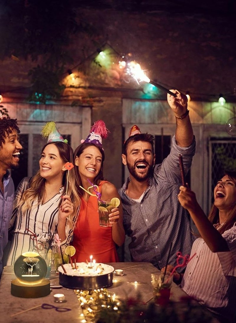 عام مصباح ليلي على شكل كرة بلورية ثلاثية الأبعاد، مصباح طاولة كروي بقاعدة خشبية، مصابيح ضوء القمر للأطفال، ديكور غرفة مبتكر، مصباح ليلي على شكل كرة بلورية، مصباح قمري ثلاثي الأبعاد مع حامل خشبي، مصباح ليلي على شكل كرة للأطفال - Image 4