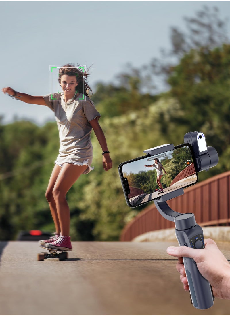 porodo 3-Axis Gimbals Stabilizers with Ai Tracker & Light / Power Bank Function / Object Tracking / Built-In Tripod / 360° Pan Angle - Black  - Image 3
