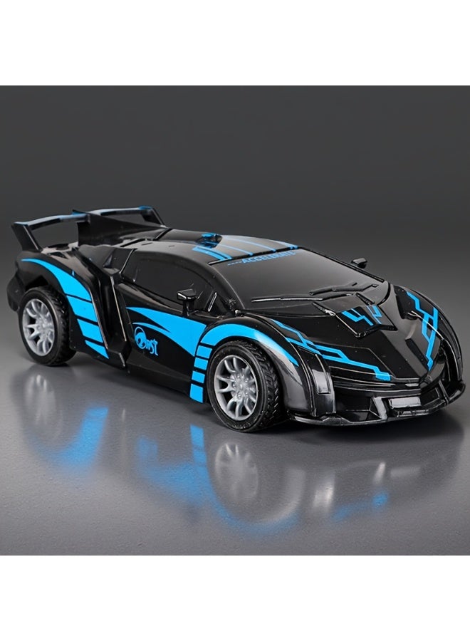 شابية ألعاب سيارات وشاحنات تعمل بالاحتكاك للأولاد من عمر 3 إلى 8 سنوات، سيارات متحولة للأطفال، هدايا عيد ميلاد شائعة للأولاد. (أسود وأزرق) - Image 2